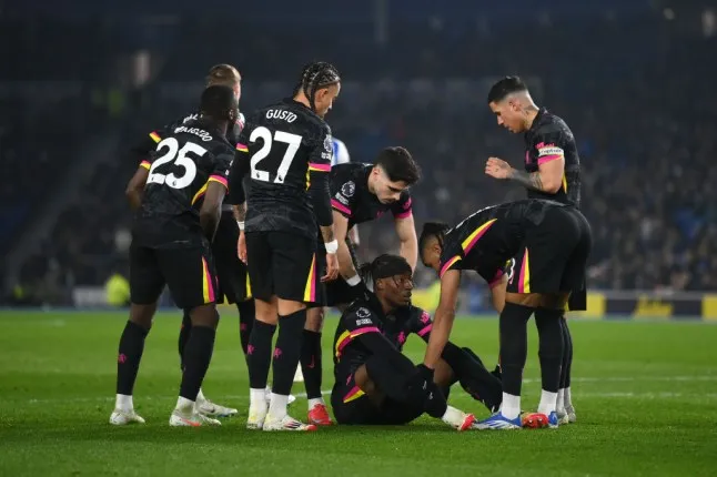 Madueke came off injured at the Amex Stadium