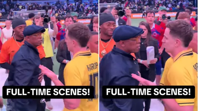 ดีนีย์ โดนแดง ! [คลิป] ตำนานปืนใหญ่ถูกจับภาพทะเลาะคู่แข่งรายการ Baller League UK